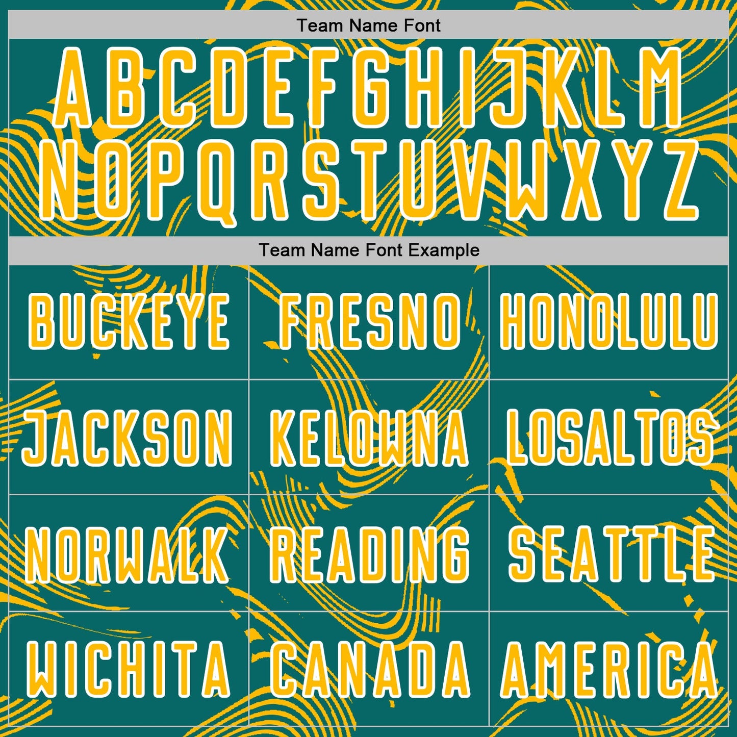 Custom Teal Gold-White Curve Lines Sports Sublimation Soccer Uniform Jersey Limited