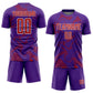 Custom Purple Red-White Curve Lines Sports Sublimation Soccer Uniform Jersey Limited