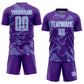 Custom Purple Light Blue-White Curve Lines Sports Sublimation Soccer Uniform Jersey Limited