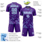 Custom Purple Light Blue-White Curve Lines Sports Sublimation Soccer Uniform Jersey Limited