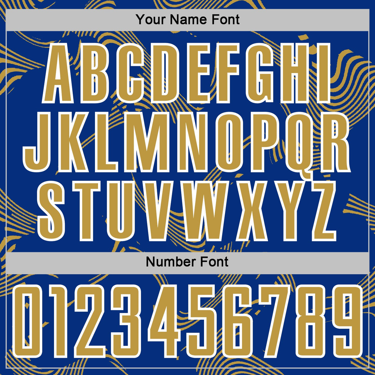 Custom Royal Old Gold-White Curve Lines Sports Sublimation Soccer Uniform Jersey Limited