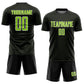 Custom Black Neon Green-White Geometric Shape Sports Sublimation Soccer Uniform Jersey Limited