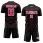 Custom Black Neon Pink-White Geometric Shape Sports Sublimation Soccer Uniform Jersey Limited