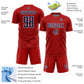 Custom Red Navy-White Geometric Shape Sports Sublimation Soccer Uniform Jersey Limited