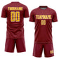 Custom Crimson Gold-White Geometric Shape Sports Sublimation Soccer Uniform Jersey Limited