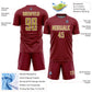 Custom Crimson Old Gold-White Geometric Shape Sports Sublimation Soccer Uniform Jersey Limited
