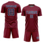 Custom Crimson Navy-White Geometric Shape Sports Sublimation Soccer Uniform Jersey Limited