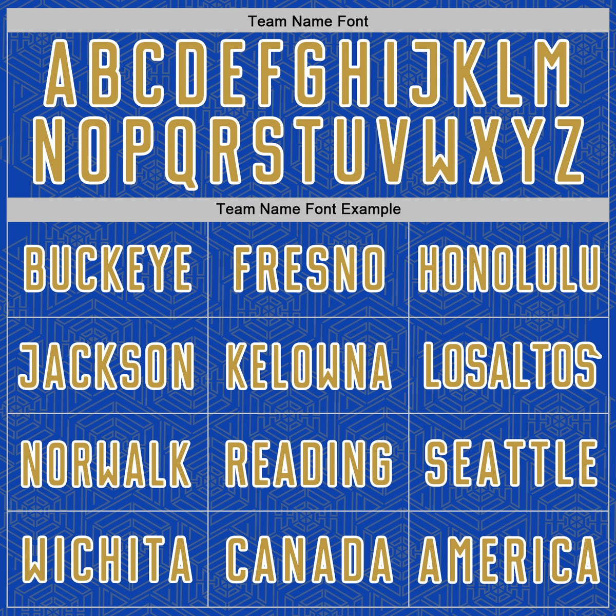 Custom Thunder Blue Old Gold-White Geometric Shape Sports Sublimation Soccer Uniform Jersey Limited