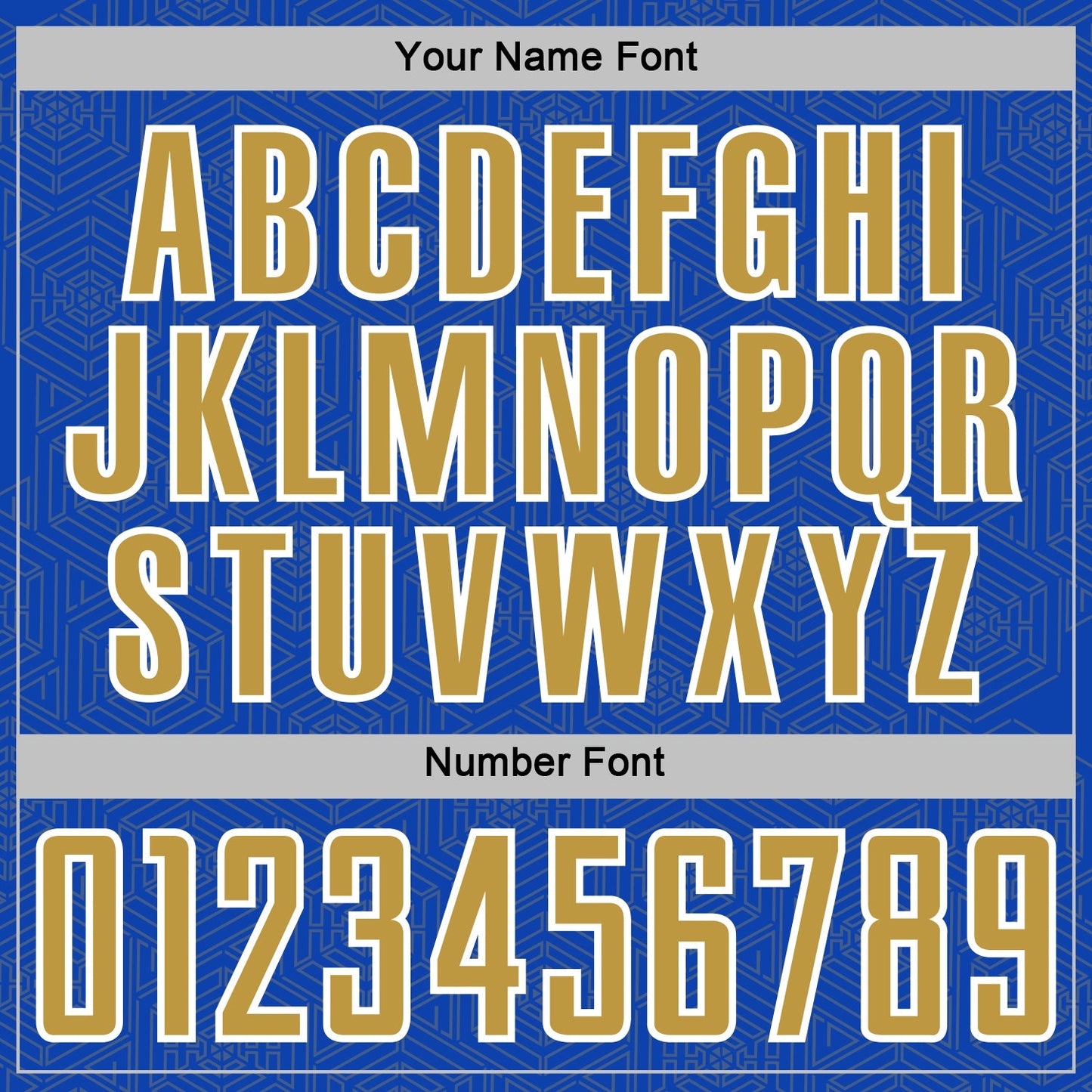 Custom Thunder Blue Old Gold-White Geometric Shape Sports Sublimation Soccer Uniform Jersey Limited