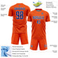 Custom Orange Royal-White Geometric Shape Sports Sublimation Soccer Uniform Jersey Limited