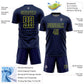 Custom Navy Neon Yellow Geometric Shape Sports Sublimation Soccer Uniform Jersey Limited