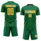 Custom Kelly Green Gold-White Geometric Shape Sports Sublimation Soccer Uniform Jersey Limited