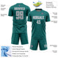 Custom Teal Gray-White Geometric Shape Sports Sublimation Soccer Uniform Jersey Limited
