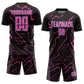 Custom Black Pink-Light Blue Lightning Sports Sublimation Soccer Uniform Jersey Limited