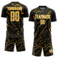 Custom Black Gold-White Lightning Sports Sublimation Soccer Uniform Jersey Limited