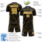 Custom Black Gold-White Lightning Sports Sublimation Soccer Uniform Jersey Limited