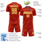 Custom Red Gold-White Lightning Sports Sublimation Soccer Uniform Jersey Limited