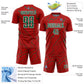 Custom Red Kelly Green-White Lightning Sports Sublimation Soccer Uniform Jersey Limited