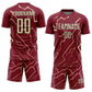 Custom Crimson Cream-Black Lightning Sports Sublimation Soccer Uniform Jersey Limited