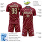 Custom Crimson Cream-Black Lightning Sports Sublimation Soccer Uniform Jersey Limited