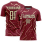 Custom Crimson Cream-Black Lightning Sports Sublimation Soccer Uniform Jersey