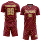 Custom Crimson Old Gold-White Lightning Sports Sublimation Soccer Uniform Jersey Limited