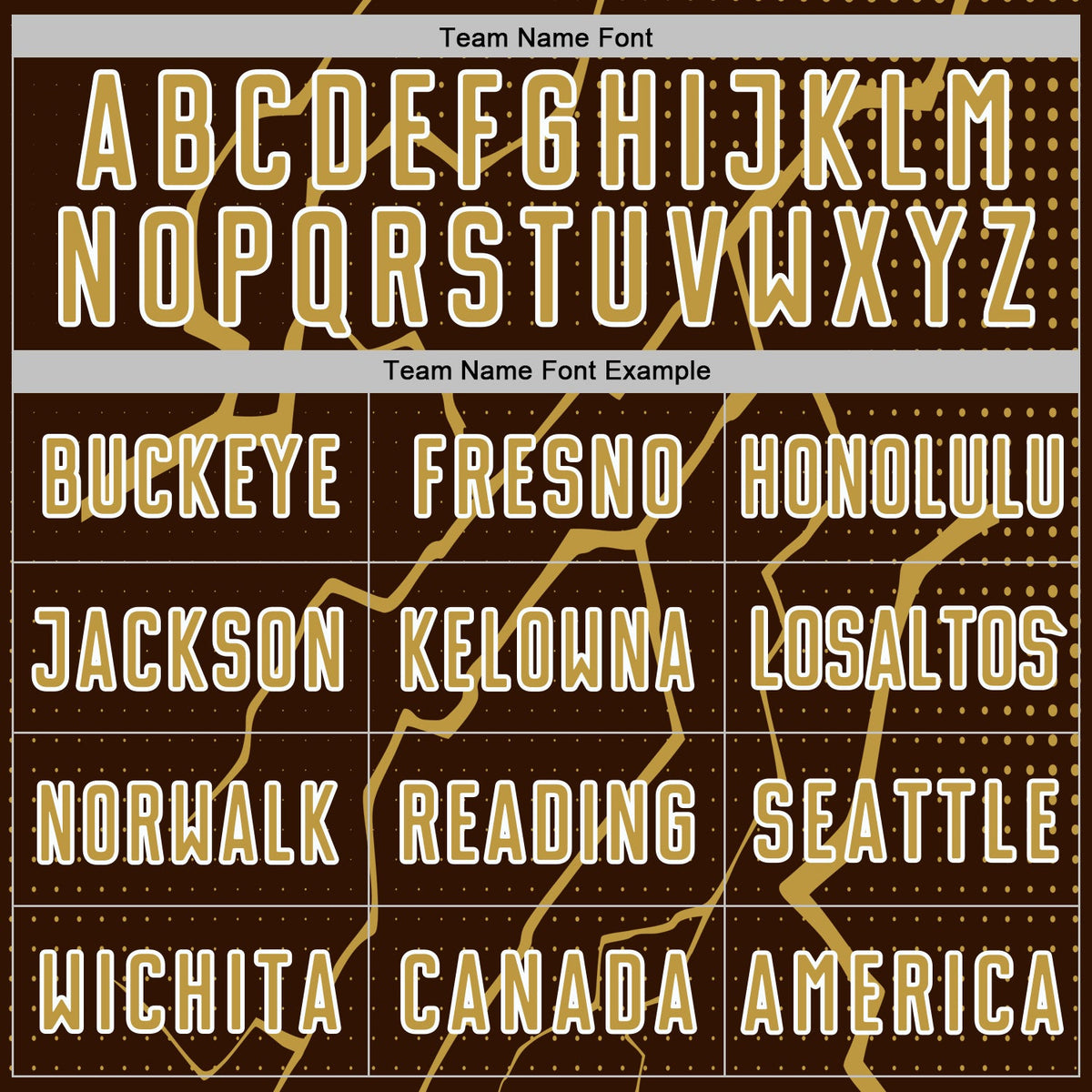 Custom Brown Old Gold-White Lightning Sports Sublimation Soccer Uniform Jersey Limited