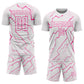 Custom White Pink Lightning Sports Sublimation Soccer Uniform Jersey Limited