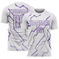 Custom White Purple Lightning Sports Sublimation Soccer Uniform Jersey