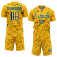 Custom Gold Green-White Lightning Sports Sublimation Soccer Uniform Jersey Limited