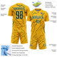 Custom Gold Green-White Lightning Sports Sublimation Soccer Uniform Jersey Limited