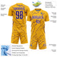 Custom Gold Purple-White Lightning Sports Sublimation Soccer Uniform Jersey Limited