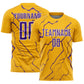 Custom Gold Purple-White Lightning Sports Sublimation Soccer Uniform Jersey