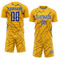 Custom Gold Royal-White Lightning Sports Sublimation Soccer Uniform Jersey Limited