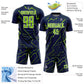 Custom Navy Neon Green-White Lightning Sports Sublimation Soccer Uniform Jersey Limited