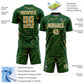 Custom Green Old Gold-White Lightning Sports Sublimation Soccer Uniform Jersey Limited