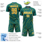 Custom Teal Gold-White Lightning Sports Sublimation Soccer Uniform Jersey Limited