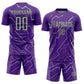 Custom Purple Gray-Black Lightning Sports Sublimation Soccer Uniform Jersey Limited