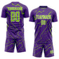 Custom Purple Neon Green-White Lightning Sports Sublimation Soccer Uniform Jersey Limited