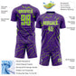 Custom Purple Neon Green-White Lightning Sports Sublimation Soccer Uniform Jersey Limited