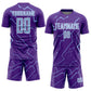 Custom Purple Light Blue-White Lightning Sports Sublimation Soccer Uniform Jersey Limited