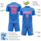 Custom Powder Blue Pink-White Lightning Sports Sublimation Soccer Uniform Jersey Limited
