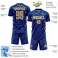 Custom Royal Old Gold-White Lightning Sports Sublimation Soccer Uniform Jersey Limited