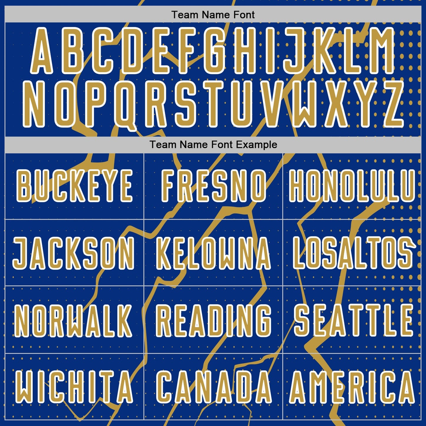 Custom Royal Old Gold-White Lightning Sports Sublimation Soccer Uniform Jersey Limited