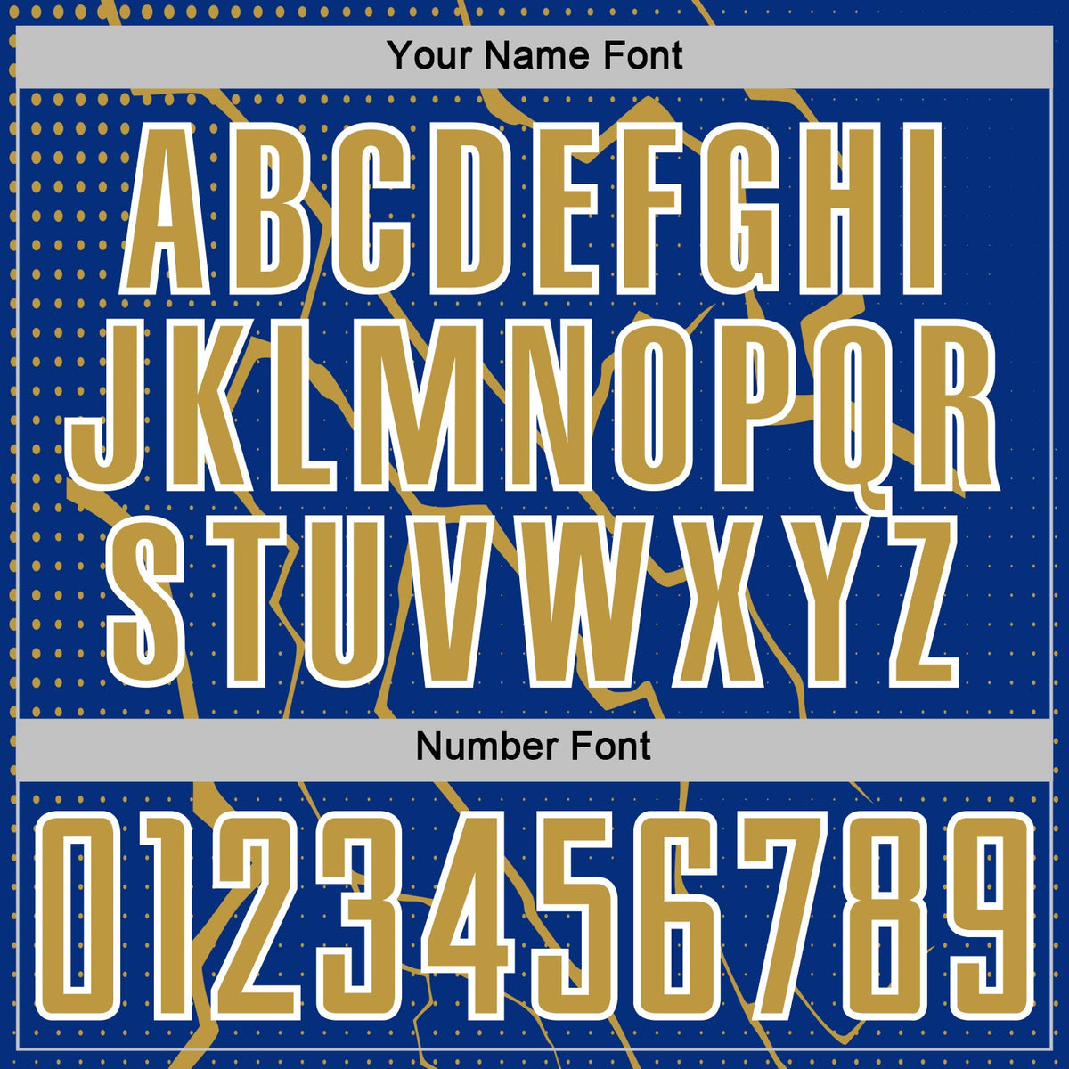 Custom Royal Old Gold-White Lightning Sports Sublimation Soccer Uniform Jersey Limited