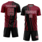 Custom Crimson Black-White Lines Sports Sublimation Soccer Uniform Jersey Limited