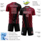 Custom Crimson Black-White Lines Sports Sublimation Soccer Uniform Jersey Limited