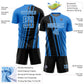 Custom Powder Blue Black-White Lines Sports Sublimation Soccer Uniform Jersey Limited