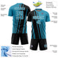 Custom Panther Blue Black-White Lines Sports Sublimation Soccer Uniform Jersey Limited
