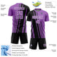 Custom Medium Purple Black-White Lines Sports Sublimation Soccer Uniform Jersey Limited